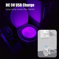 Luz Nocturna Para Inodoro Con Sensor De Movimiento LED 8 Colores Cambiantes Ilumina El Inodoro Y El Grifo Del Baño Luz De Noche Para El Baño - details 9