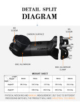 Toseek Tornillo De Bicicleta Ultraligero De Carbono Y Aluminio Para MTB Y Carretera 31.8mm Longitudes Disponibles De 70/80/90/100mm - details 3