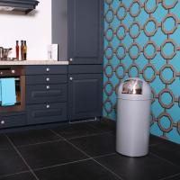 EKO Papelera Pushcan 40 L Cubo de Basura Contenedor Cocina Habitación Color Negro,  Gris mate,  Negro mate y mas - details 1