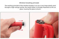 Llave De Coche Portátil Con Martillo De Seguridad Rompe Vidrio Y Corte De Cinturón De Seguridad Herramienta De Rescate Emergente Para Auto - details 6