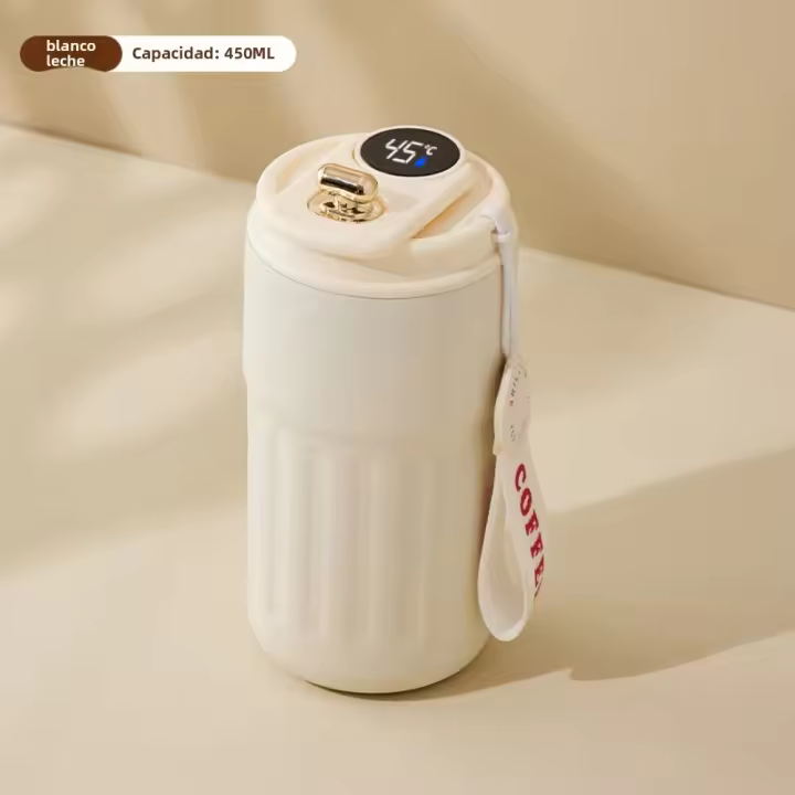 Jarrón Térmico Maple Inoxide 316 with Termómetro Digital - Taza Café Portátil para Hombre/Mujer, Mantiene Frío/Calor 12-24H, Diseño Elegante Sin Fugas, 450mL, Ideal Oficina/Viajes - 1