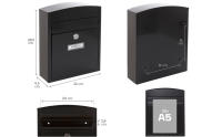 ARREGUI Compact E5734 Buzón Exterior de Acero Tamaño S (Correo DIN A5) | Buzón de Pared Pequeño | Buzón de Correo Individual | Antilluvia | Fácil de Instalar | Negro - details 5