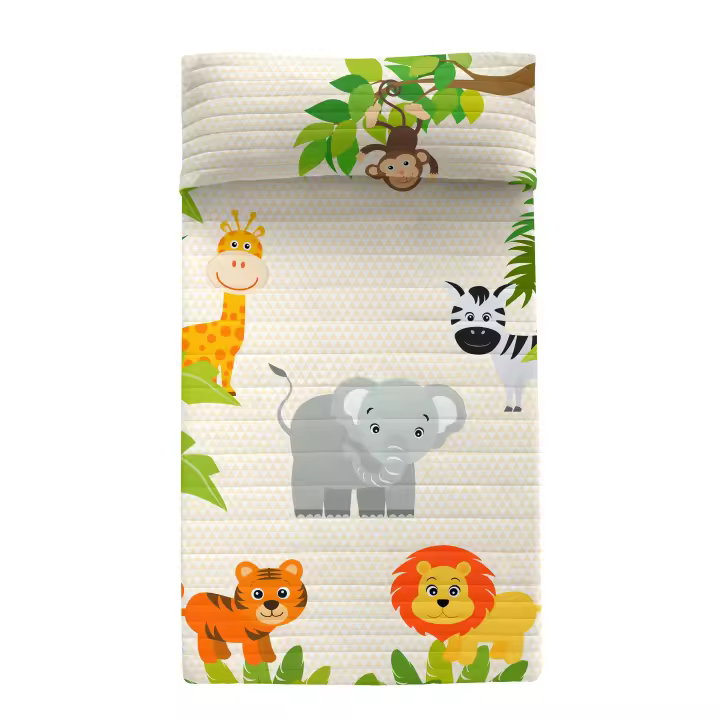 Happyfriday- Wild Colcha, Colchas infantiles 100% Algodón (exterior) 100% Poliéster (relleno), calidad de 150 TC, Fabricado en España - 1