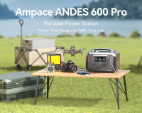 Estación de energía portátil Ampace P600 Pro, batería LiFePO4 584Wh, 2000 ciclos, control mediante APP, generador solar de 600W para campamentos al aire libre, vehículos recreativos (RVs) y uso doméstico, con 9 puertos de salida - details 0