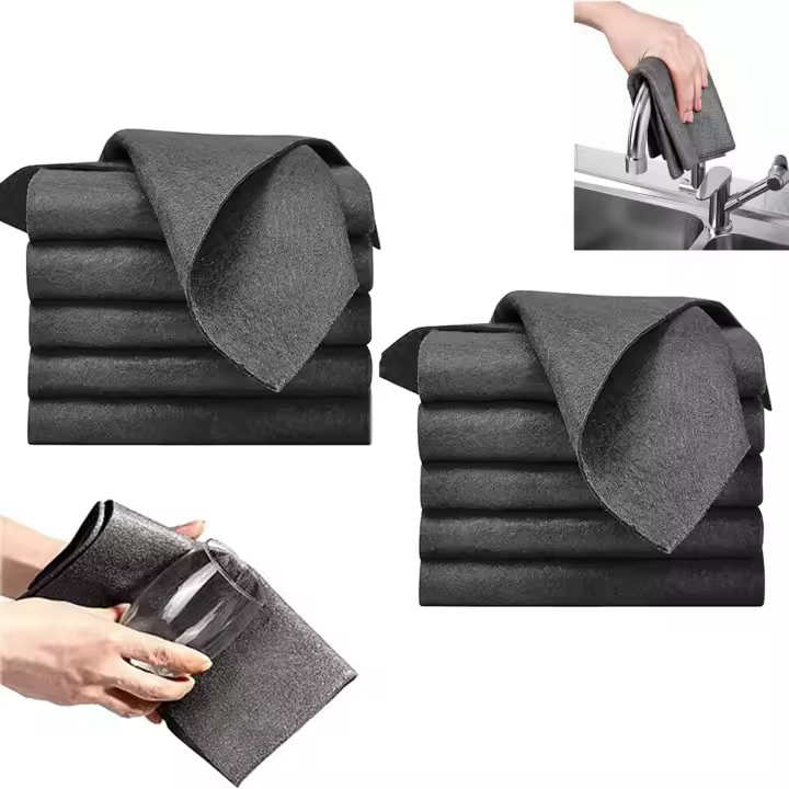Paño de limpieza mágico grueso, 10 piezas, paño de limpieza de microfibra reutilizable, paño de microfibra mágico sin rayas para ventanas, vidrio y coche. - 1