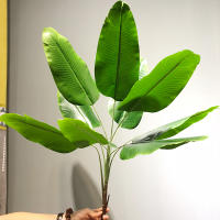 Planta Artificial De Palma Tropica 70-78cm Gran Hoja Falsa De Plátano Para Decoración De Jardín Y Hogar Arbolito De Pasote De Plástico - details 0