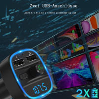 Transmisor FM Bluetooth para Automóvil, adaptador de radio Transmisor Bluetooth para radio automática, control de Frecuencia, 2 Puertos USB, Tarjeta SD integrada, USB Memorias - details 0