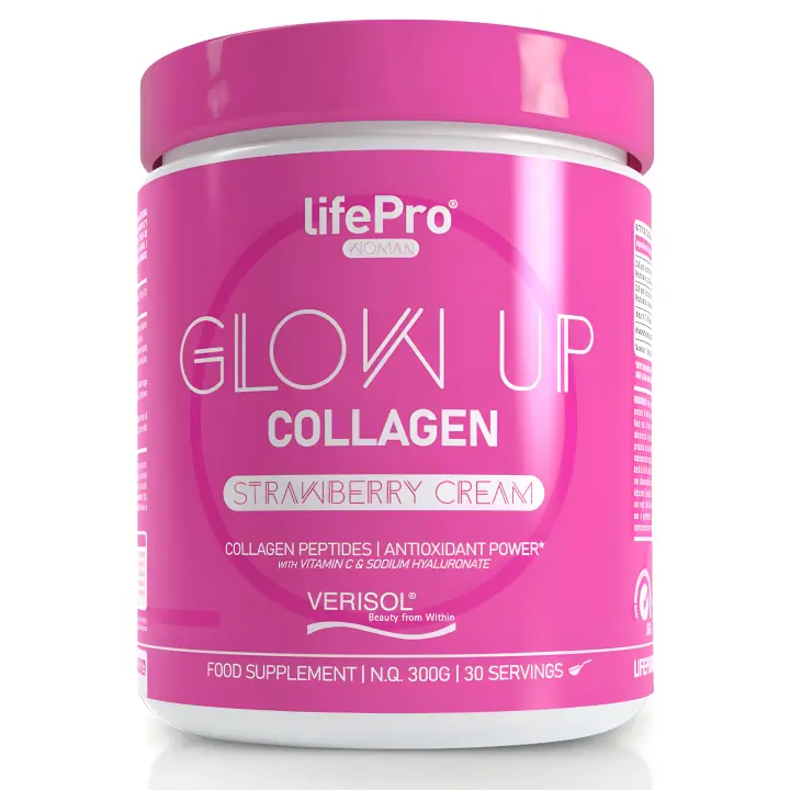 Glow up collagen 300gr Life Pro - colágeno - ácido hialurónico - vit c - 1