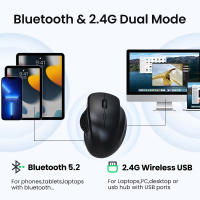 Ratón Inalámbrico Dual-Modo 2.4G Bluetooth 5.2 Recargable 1600DPI Para Laptop Tablet Computadora Windows MacOS Compatible Con Sistema De Control Remoto - details 0