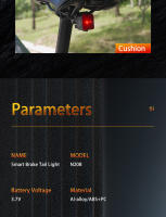 Luz Trasera Recargable Para Bicicleta CYCLAMI Sensor Inteligente Luz De Freno Y Señal De Trasero Para MTB Accesorios De Ciclismo - details 16