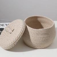 Cesta de almacenamiento de cuerda pequeña con tapa Cesta multifuncional para el hogar Cesta de lavandería con tapa Cesta de almacenamiento pequeña Maleta de bocadillos de cuerda de algodón - details 5