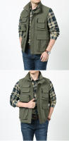 Chaleco Casual FGKKS 2024 Para Hombres De Color Sólido Con Multiple Bolsillos Corte Ajustado Calidad Superior Streetwear Vest Para Verano - details 8