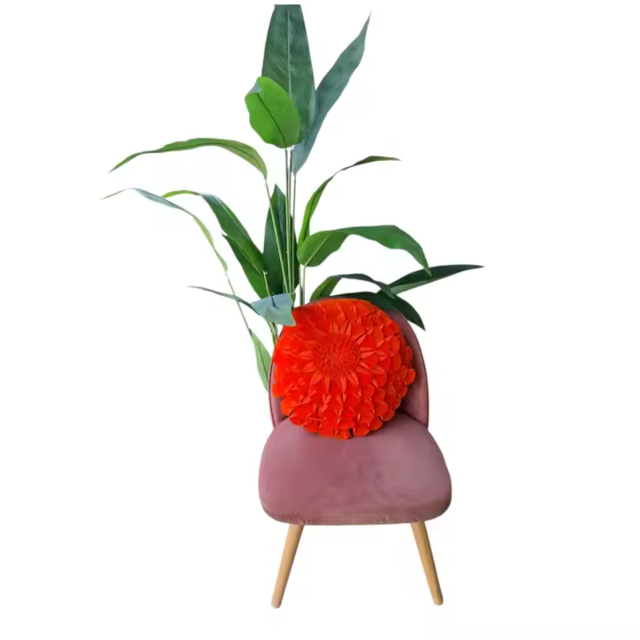 FUNDA DE COJIN 45*45 CON RELLENO INCLUIDO DE COLOR ANARANJADO+ - 1