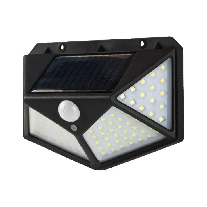 luz solar exterior，Lámpara De Pared Solar 100LED Impermeable Con Sensor De Movimiento Para Jardín Y Aceras Iluminación Solar Decorativa Para Vallas - 1