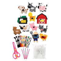 Kit De Artesanía De Costura Con Animales De Granja Para Niñas Y Niños Kit Educativo De Costura DIY De Feltro Para Niños Y Niñas - details 4