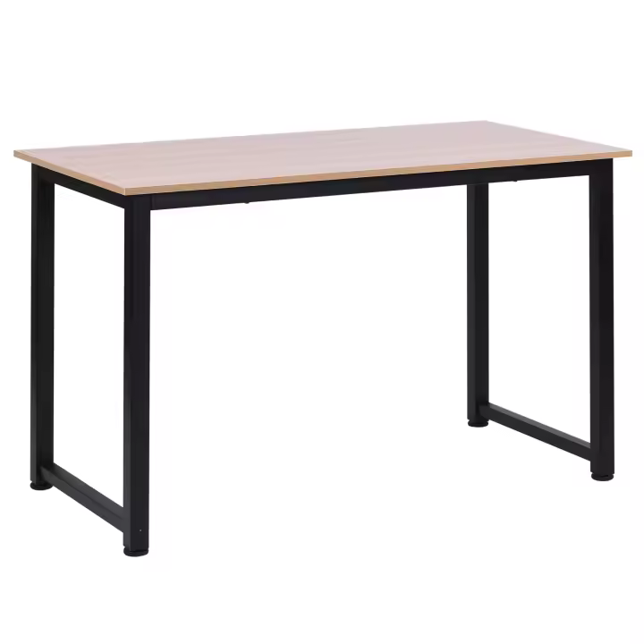HOMCOM Mesa de Ordenador Mesa de Comedor Escritorio para Hogar Oficina con Pies Ajustables Mobiliario Simple de Oficina 120x60x76cm Carga 100 kg Marco Metal - 1