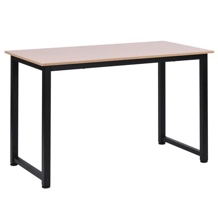 HOMCOM Mesa de Ordenador Mesa de Comedor Escritorio para Hogar Oficina con Pies Ajustables Mobiliario Simple de Oficina 120x60x76cm Carga 100 kg Marco Metal - 1