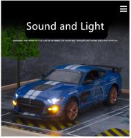 Ford Mustang Shelby GT500 1:24 Coche De Deportes De Aleación Modelo Diecast Luz Y Sonido Simulación Regalo Para Niños - details 7