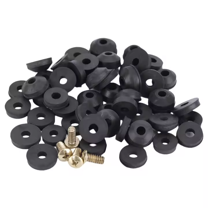 48PCS Anillas De Reposición Para Grifo Goma Plomería Sellado Con Tornillos Planas Y Bajadas Para Fregadero O Grifo - 1
