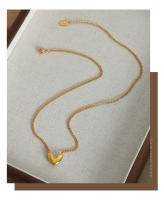 Encanto Collar colgante en forma de corazón para mujer Collar colgante en forma de corazón irregular Collar de acero inoxidable chapado en oro de acero de titanio 316L Joyería versátil de personalidad de nicho simple y de moda - details 4