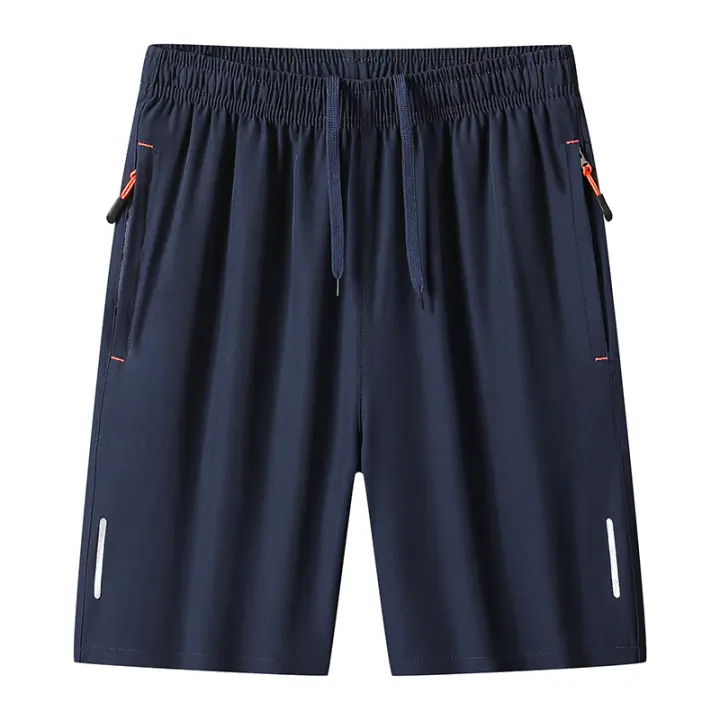 Shorts De Correr Para Hombre Verano Deporte Transpirables Con Rayas Reflectantes Talla M-8XL Azul Fitness Y Jogging - 1