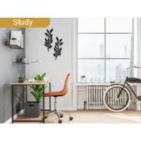 2pcs Decoración De Pared En Hierro Metálico Con Diseño De Hojas Y Ramas De Olivo Adorno Elegante Para Sala De Estar Estilo Rústico - details 7
