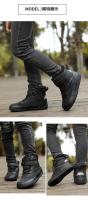 Botas De Invierno Para Niños Y Niñas Con Lining De Peluche Aislante Y Impermeable Zapatos De Piso Liso Para Exterior Tobilleras De Tela De Poliéster Con Punta Ancha Y Tacón Plano Cierre Con Gancho Y Resbaladizo - details 15
