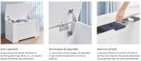 VASAGLE Puff Almacenaje, Banco con 2 Bisagras de Seguridad, Baúl, Zapatero, Estilo Moderno, 40 x 76 x 48 cm, para Pasillo Dormitorio Salón, Blanco/Marrón Rústico - details 2