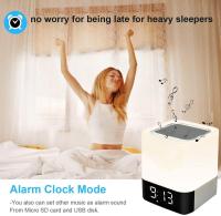 Altavoz Bluetooth con luz nocturna, altavoz despertador inalámbrico USB, con luces de colores, ajustable en tres niveles, admite llamadas manos libres Bluetooth, batería incorporada de 1200 mah - details 8