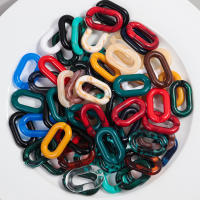 10pcs Grandes Bolas De Acrílico Ovaladas Colores Mixtos Para Hacer Pulseras Collares Joyería DIY Cadenas Para Gafas Accesorios - details 2