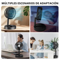 EasySpeed Ventilador Portátil Telescópico Plegable, Miniventilador Sobremesa, Soporte para Teléfono Móvil, Bateria Recargable, 3 Velocidades, Silencioso y Muy Ligero para Viajes, Camping, Acampada, Interior, Exterior, Ideal Verano - details 4