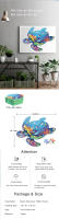 Jigsaw Puzzle De Hahowa Para Niños Con Tema De Ballena Y Tortuga Juego Educativo Montessori Regalo De Cumpleaños Para Niños De 3 a 12 Años Material Papel - details 3