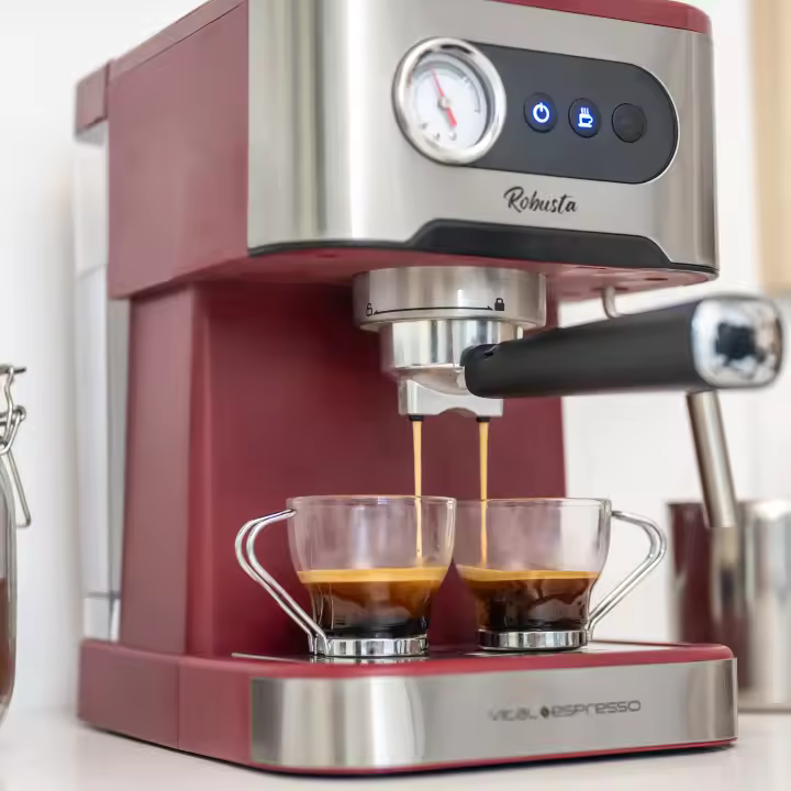 XSQUO Useful Tech Vital. Cafetera Express. Espresso y Cappuccino, 1350w, 20 bar, Vaporizador Orientable, Digital. Vital Espresso Robusta. - 1