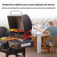 Termómetro Digital De Cocina ThermoPro TP610 Recargable Impermeable Con Iluminación Retroiluminada 2 En 1 Plegable Con Probes Fijos Y Dobles Para Horno Barbacoa Y Carne - details 2