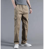 Nuevos Pantalones De Cargo Para Hombre Suelto Recto Oversize Ropa Sólida Gris Versátil Para Trabajo Negro Joggers Algodón Casual Trousers - details 9