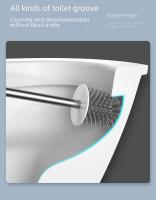 Juego De Cepillo De Inodoro De Silicona Con Dos Manos Kit De Limpieza De Baño Accesorio De Lavabo Montaje En Pared Sin Taladro Herramienta De Limpieza De Baño - details 6