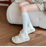 Medias Retro Para Mujer Estilo Japonés De Otoño Invierno Cálidas Y Suaves Medias Largas De Color Sólido Moda Casual Para Mujer - details 3