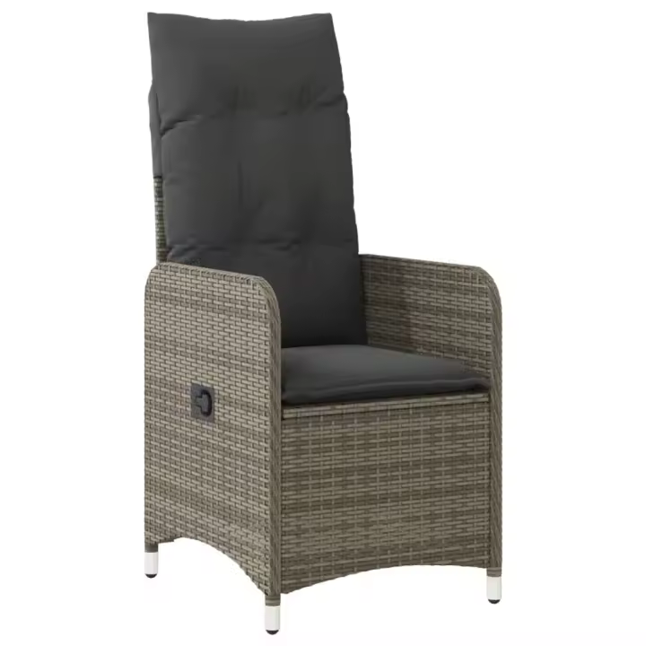 Sillón reclinable de Jardín con almohadas sintético Gris - 1