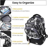 Mochila para estudiantes jóvenes - Mochila para computadora portátil - Mochila impermeable ligera y moderna - details 1