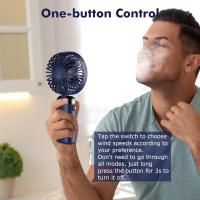 Ventilador de mano, Mini ventilador portátil recargable por USB, 5 velocidades con Cordón y Base, ventilador plegable para Oficina, Hogar, Escuela - details 2