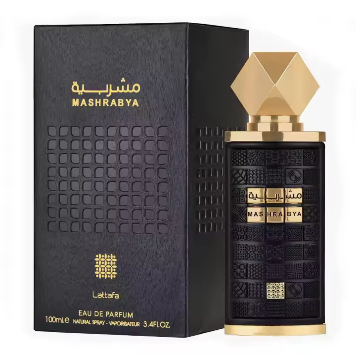 Perfume Lattafa Mashrabya Original 100ml EDP Unisex - Fragancia Árabe Oriental Especiada con Notas de Manzana Shisha, Tabaco y Vainilla, Larga Duración - 1