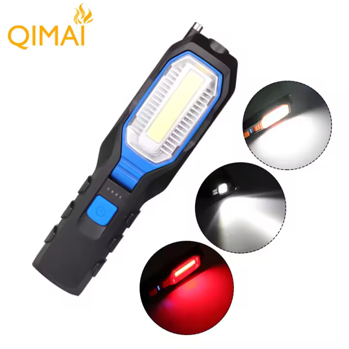 Nueva luz de trabajo COB+LED potente ABS con imán con gancho giratorio con luz de trabajo con antena - 1
