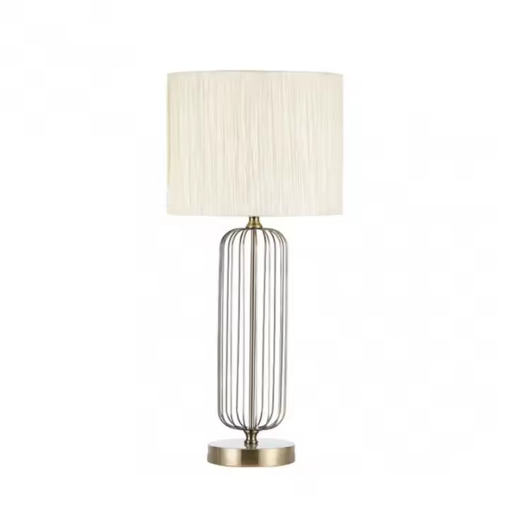 Lámpara de Mesa FABRILAMP Sobremesa Mansonia Cuero Beis 66x30x30 Cm - 1