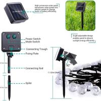 Guirnaldas Luces Exterior Solares, 11M 60 LED Guirnalda Luces Solar Impermeable, 8 Modos Interior y Exterior Cadena de Luces Solar para Jardín, Patio, Fiesta - details 2