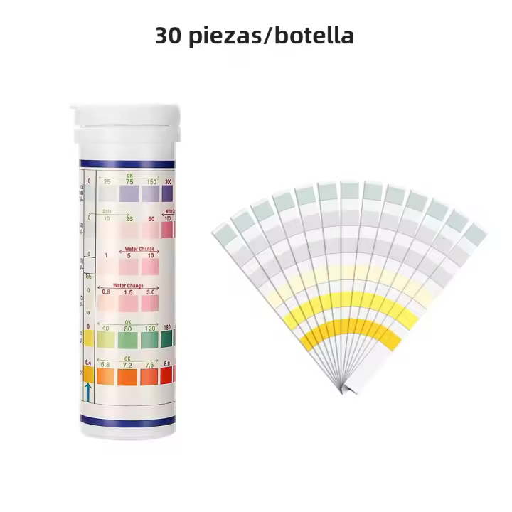 Pruebas De Calidad Del Agua Para Acuario 6 En 1 Prueba De Amoníaco Nitrato Nitrato pH Durabilidad Multi-Función Para Tanque De Peces - 1