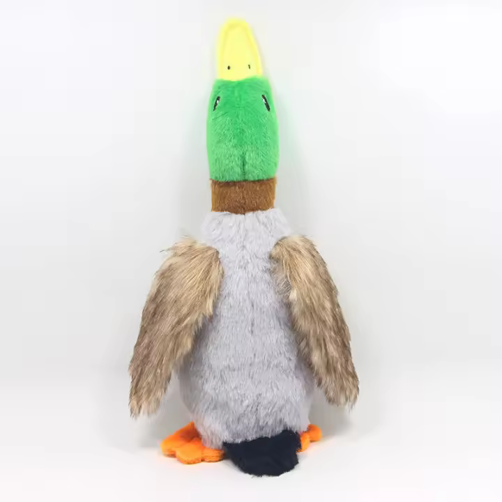 Juguete De Perro Duradero Y Masticadero Con Diseño Realista De Pato Verde De Peluche Juguete Squeaky Interactivo Para Puppies - 1