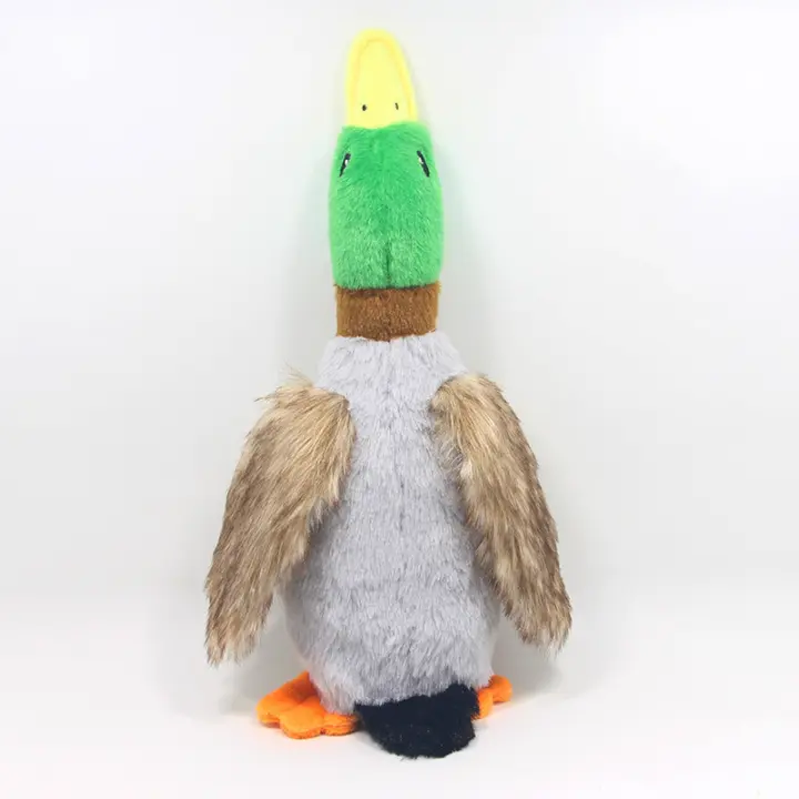 Juguete De Perro Duradero Y Masticadero Con Diseño Realista De Pato Verde De Peluche Juguete Squeaky Interactivo Para Puppies - 1