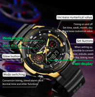 Reloj Electrónico Para Hombre SANDA 6197 Edición Coreana Deportivo Multifuncional Impermeable LED Estudiante Resistente Al Choque Con Pantalla LED Y Cronógrafo - details 8
