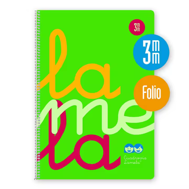 Lamela Cuaderno espiral 3X3 cuadrovia Fº 90g 80h T/P  7FTP03RJ - 1