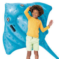 INTEX - Flotador hinchable, 145x185 cm, Diseño raya, Incluye parche reparación, Con 2 asas de sujeción, 2 cámaras de aire, Colchonetas de piscina, Hinchables playa, Juguete agua - details 4